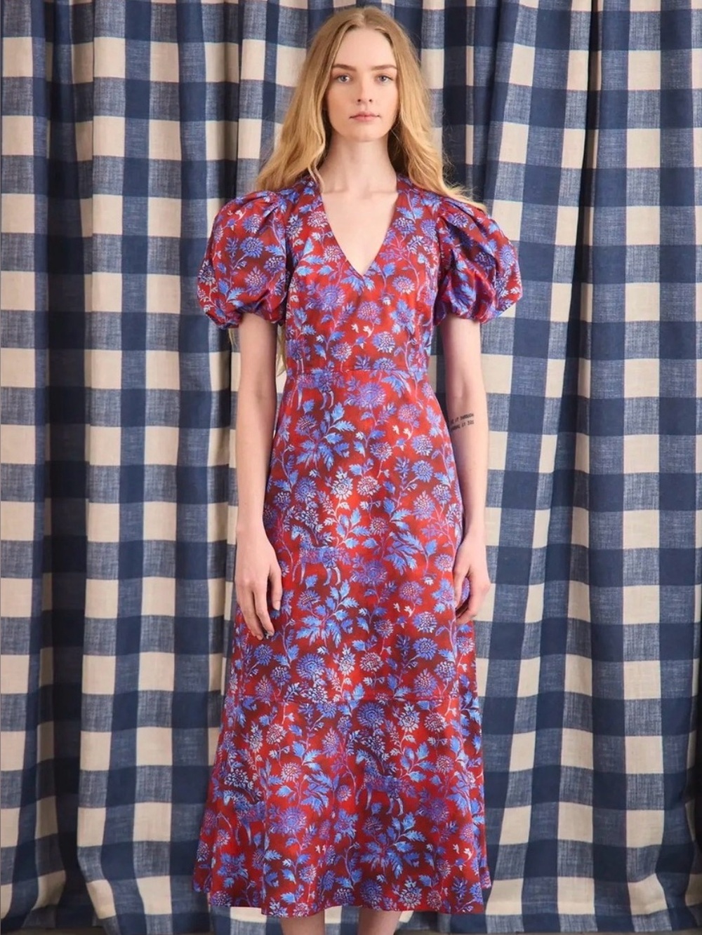 Hunter Bell Harrison Dress Crimson Canyon Floral Maxi Size S